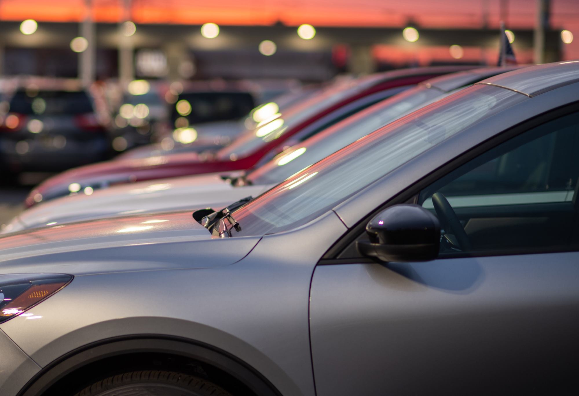 Dealer lot at night