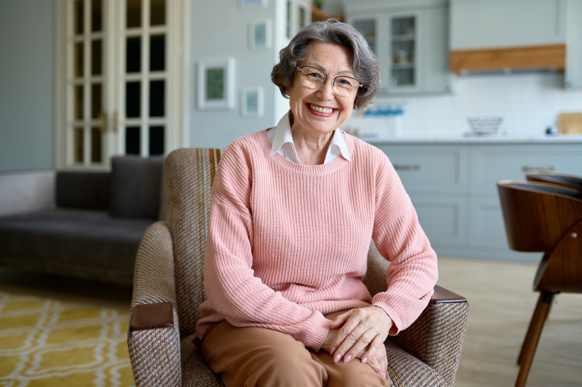 Senior woman relaxing at home